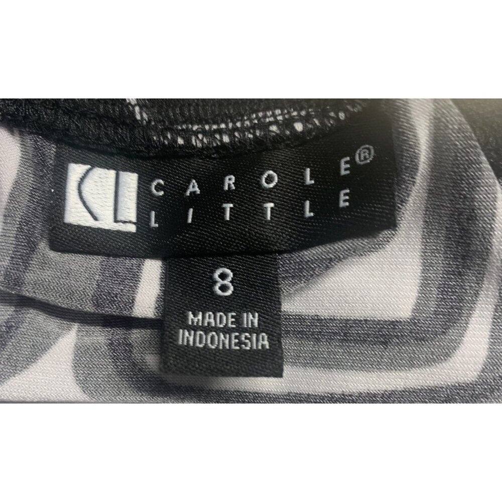 Carole Little Womens Halter Dress Size 8 Black Abstract Maxi Boho - Picture 2 of 7